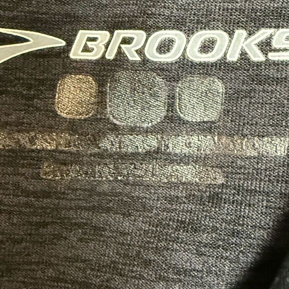 BROOKS Hooded Performance Exercise Long Sleeve Shirt Grey Large - Picture 2 of 4